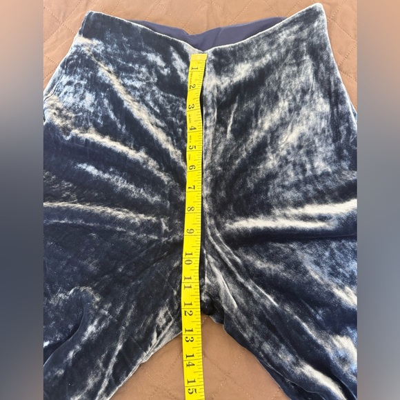 STAUD Margaux Velvet Wide-Leg Pants in Navy - Picture 6 of 9